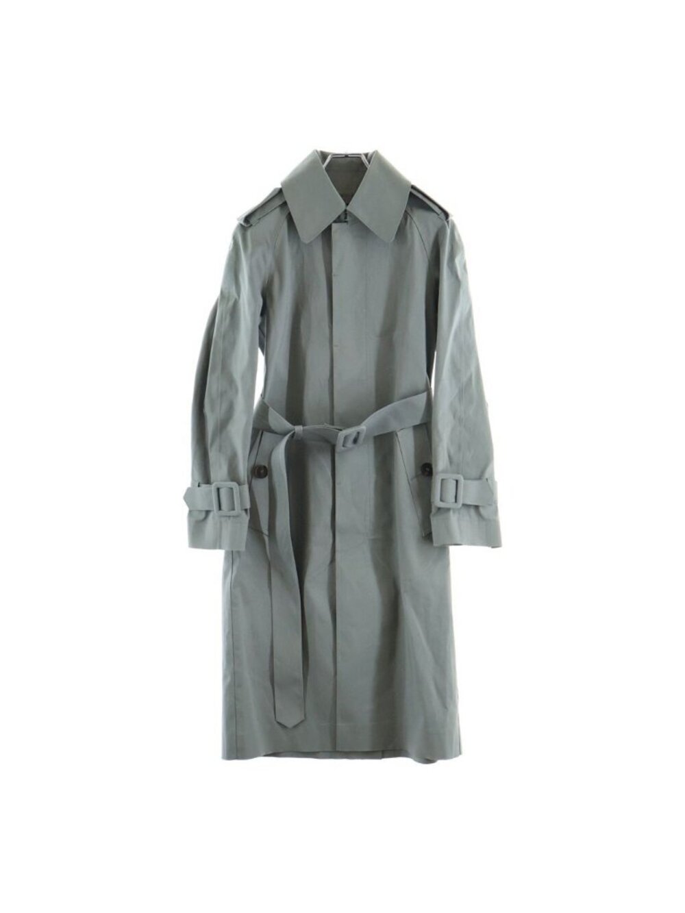 Balenciaga Soutien Collar Coat Trench Long Gray Cotton